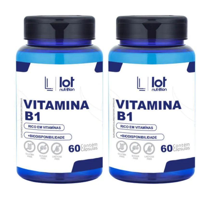 Lot Nutrition Kit 2un Vitamina B1 Tiamina 60 cápsulas sem Sabor