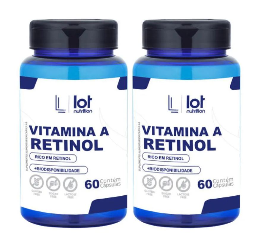 Lot Nutrition Kit 2un Vitamina A 1.000mcg 60 cápsulas sem Sabor