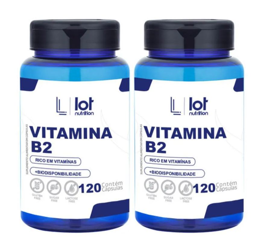Lot Nutrition Kit 2un Vitamina B2 Riboflavina 120 cápsulas sem Sabor