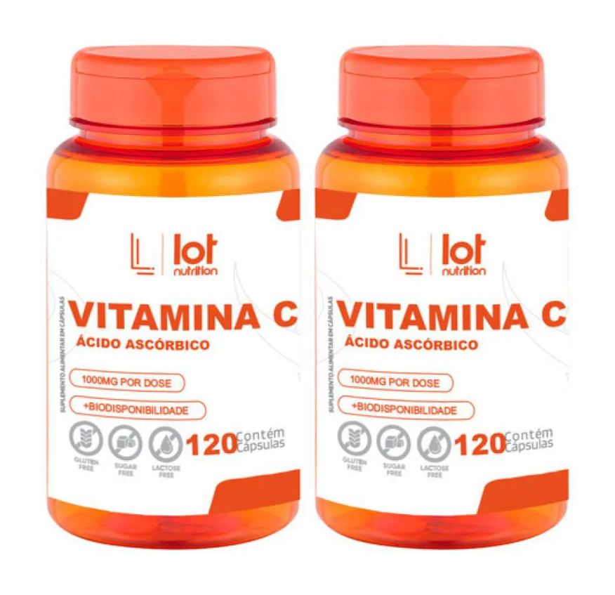 Lot Nutrition Kit 2un Vitamina C 1.000mg 120 cápsulas sem Sabor