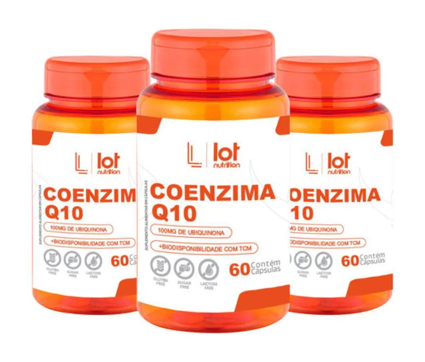 Lot Nutrition Kit 3un Coenzima Q10 100mg 60 cápsulas sem Sabor