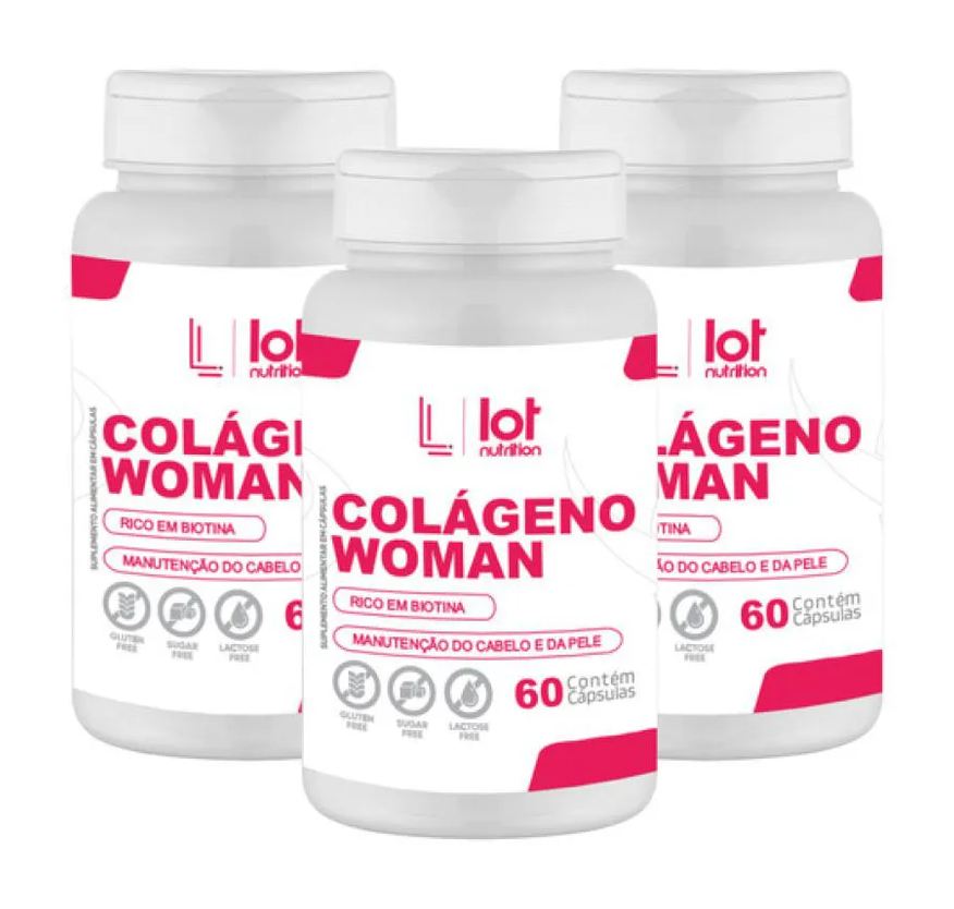 Lot Nutrition Kit 3un Colágeno Woman 60 cápsulas sem Sabor