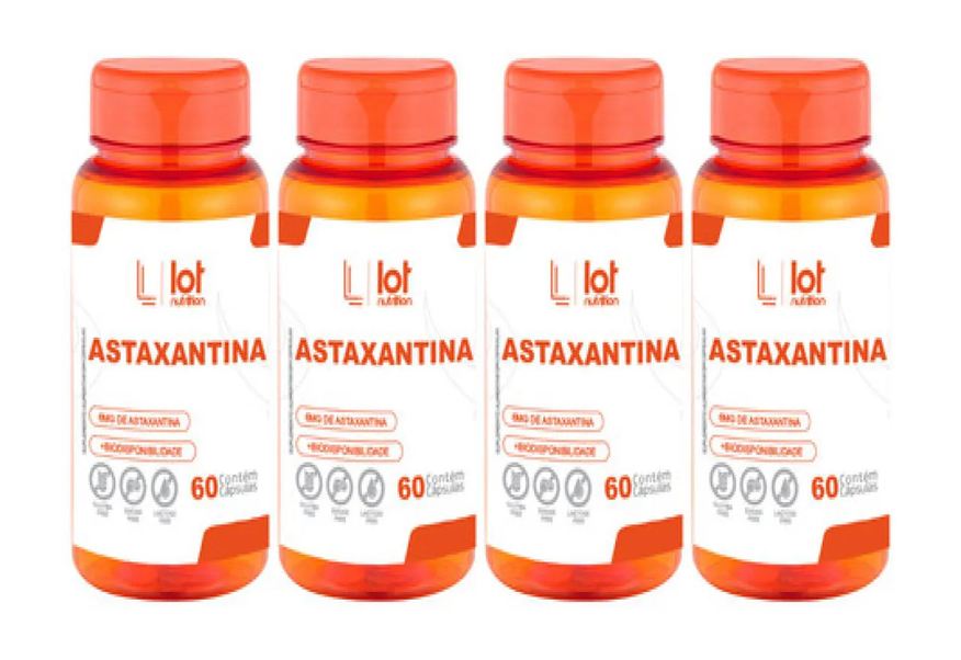 Lot Nutrition Kit 4un Astaxantina 6mg 60 cápsulas sem Sabor