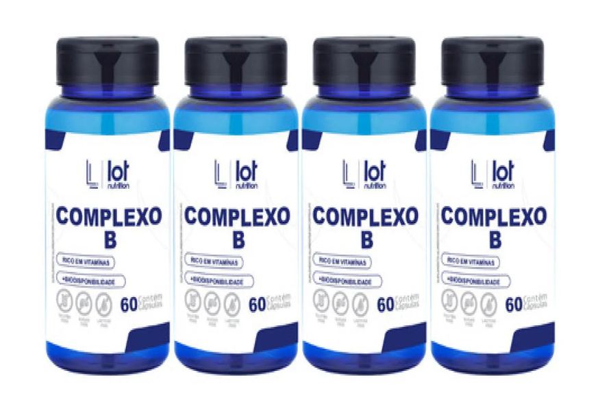 Lot Nutrition Kit 4un Complexo B 60 cápsulas Vitamina B sem Sabor
