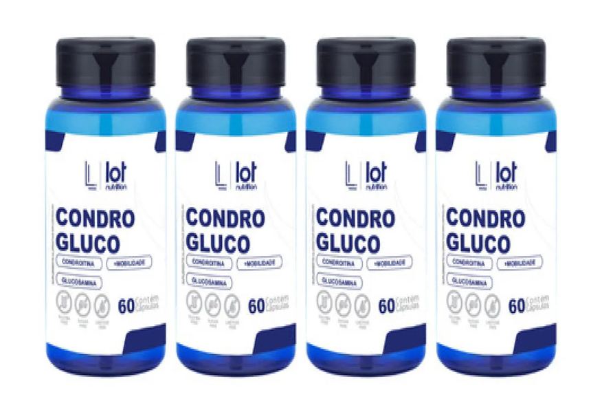 Lot Nutrition Kit 4un Condrogluco 60 cápsulas sem Sabor