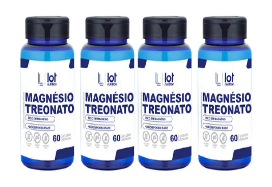 Lot Nutrition Kit 4un Magnésio Treonato 450mg 60 cápsulas sem Sabor