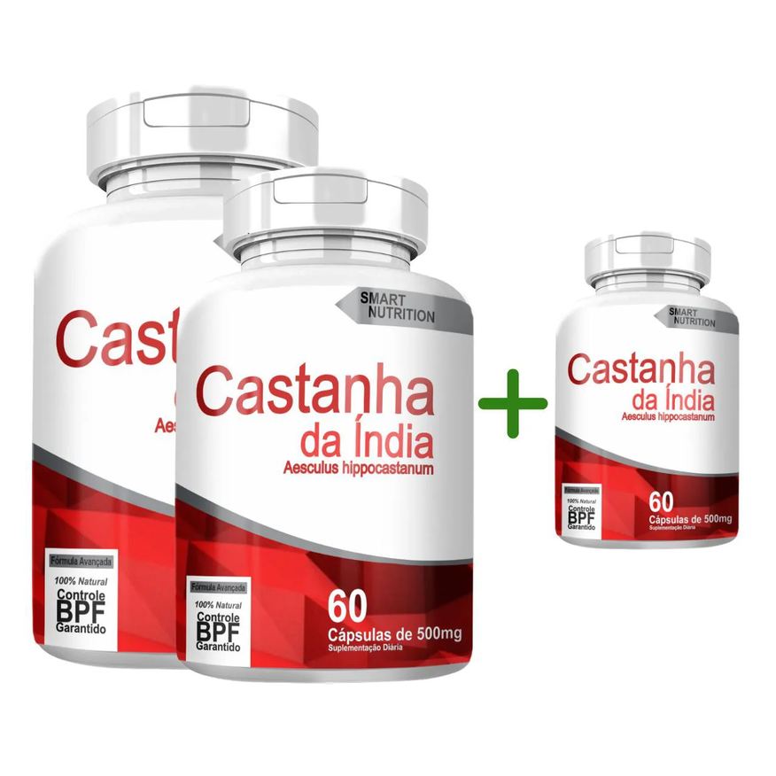 4Elementos Castanha da Índia Compre 2 Leve 3 com Total de 180 cápsulas