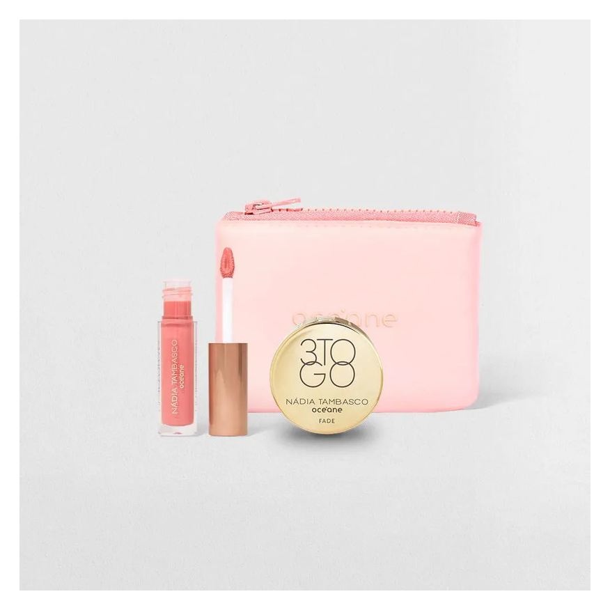 Océane Kit Trio de Sombras 3 To Go Pallete Fade + Brilho Labial + Mini Daily Makeup (3 Produtos)