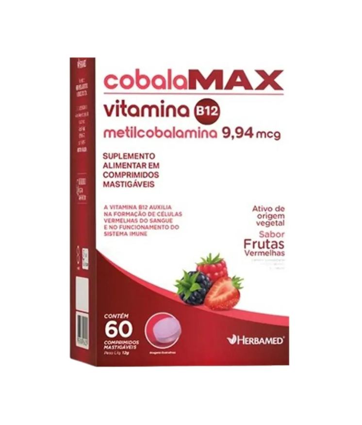 Herbamed Cobalamax Vit B12 9,94 Mcg 60 Comp Mastigáveis