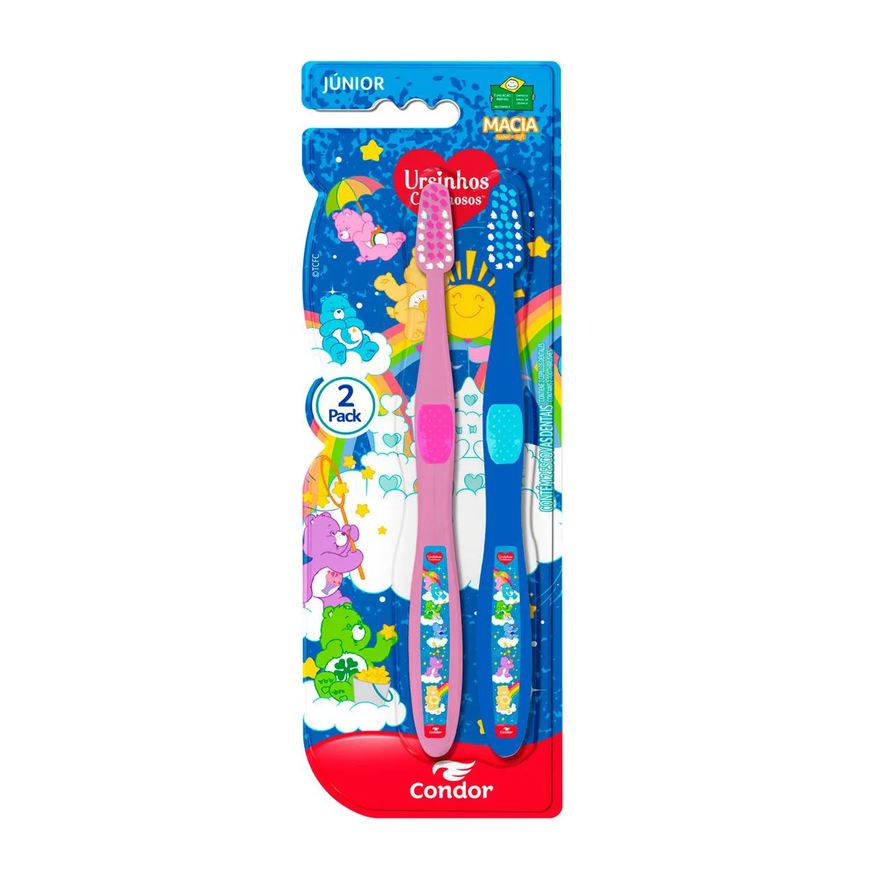 Condor Escova de Dente Júnior Macia Ursinhos Carinhosos 2 Unidades