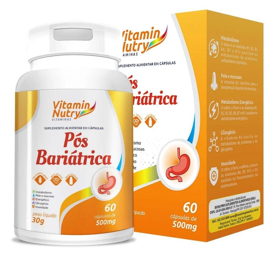 Bionutrir Pós Bariátrica 500mg (60 cápsulas) - Padrão: Único