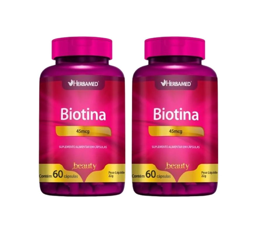 herbamed Kit 2 Suplemento Alimentar Biotina 45mcg C/60 cápsulas