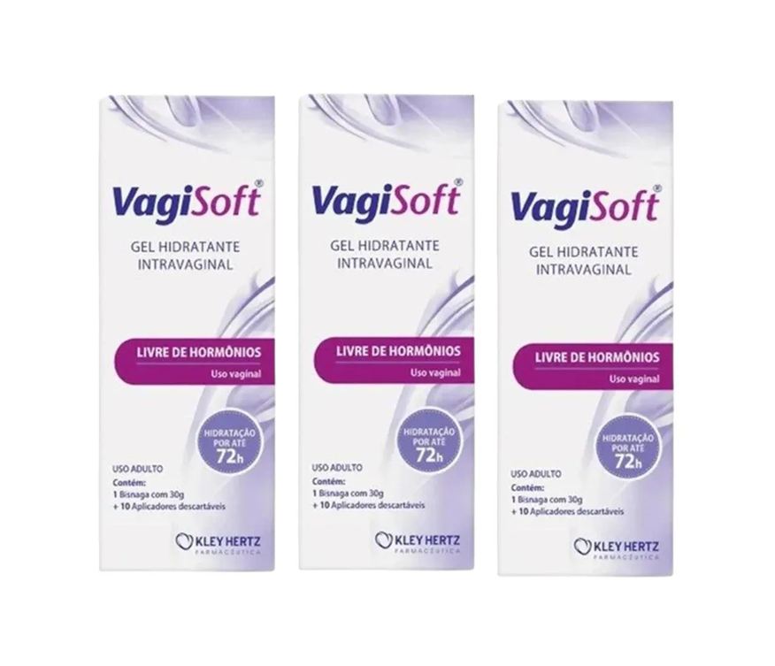 Hertz Kit 3 Caixas Vagisoft Gel Hidratante Intravaginal 30g