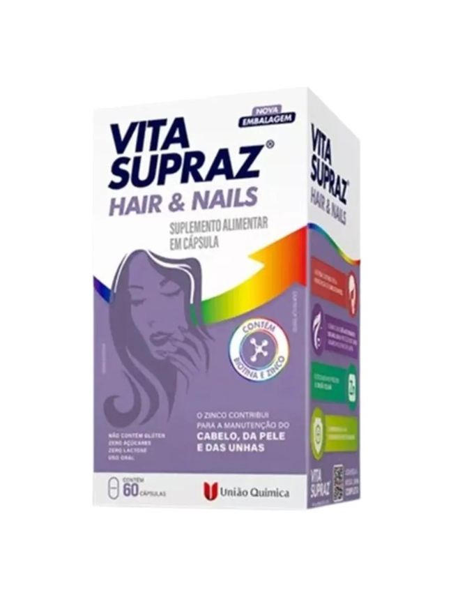 Vitasupraz Suplemento Vita Supraz Hair e Nails 60 cápsulas - União Química