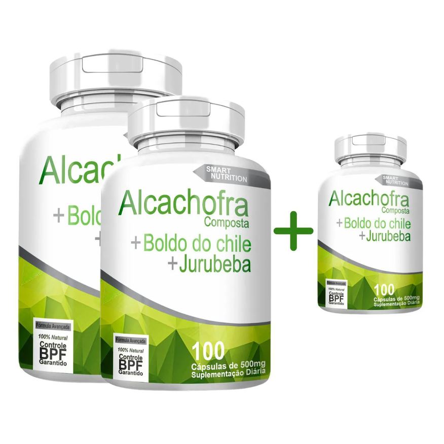 4Elementos Alcachofra Composta Compre 2 Leve 3 com Total de 300 cápsulas