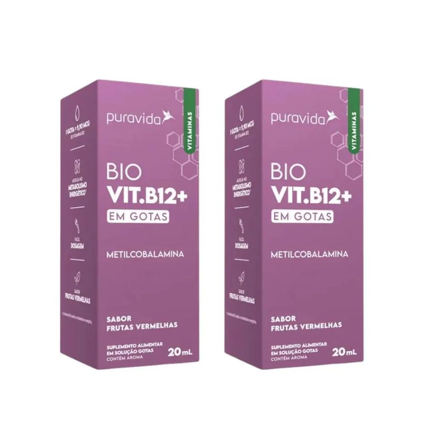 Puravida Kit 2 Unidades Bio Vit B12 + Pura Vida Frutas Vermelhas 20ml