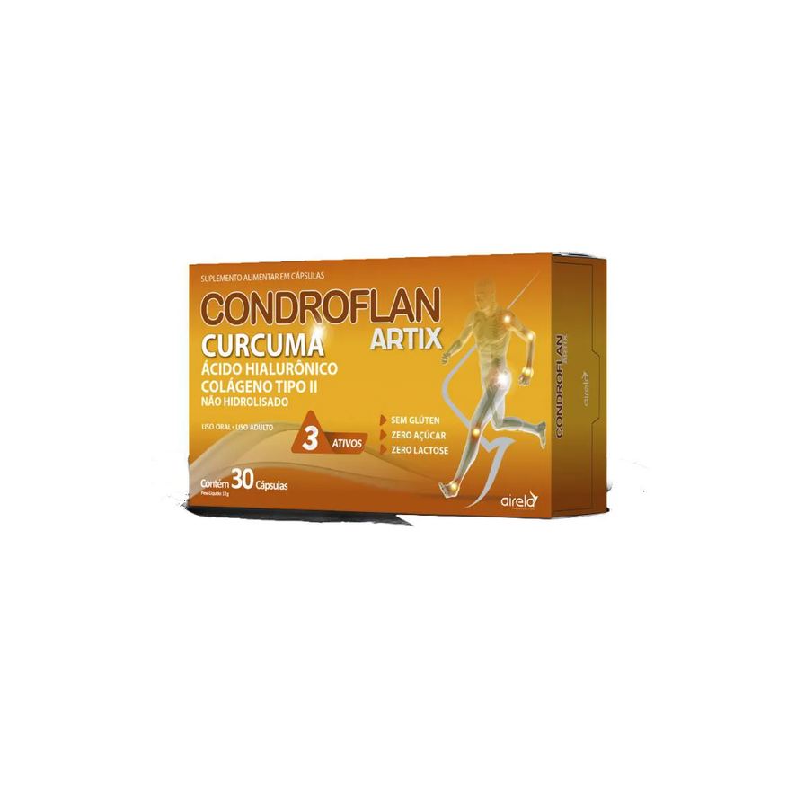 Airela Suplemento Vitamina Condroflan Artix Curcuma 30 Cápsulas