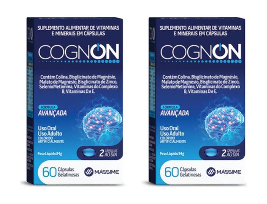 Massime 2x Cognon 60cps - Vitaminas e Mineirais P/ Memória = Cogmax