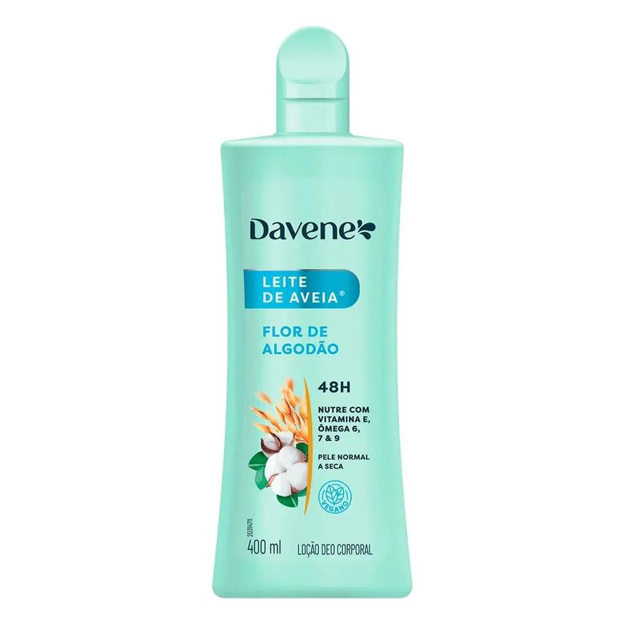 Davene Hidratante Corporal Leite Aveia e Flor Algodão 400ml