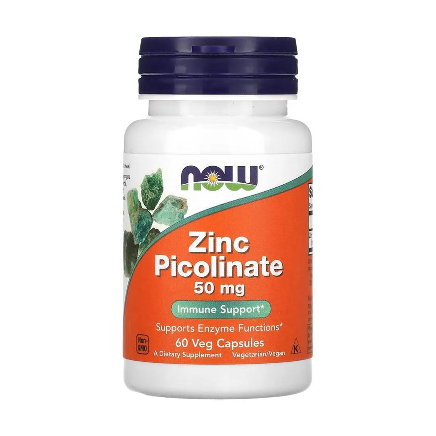 Now Foods Picolinato de Zinco 50mg 60 Veg Cápsulas Importado