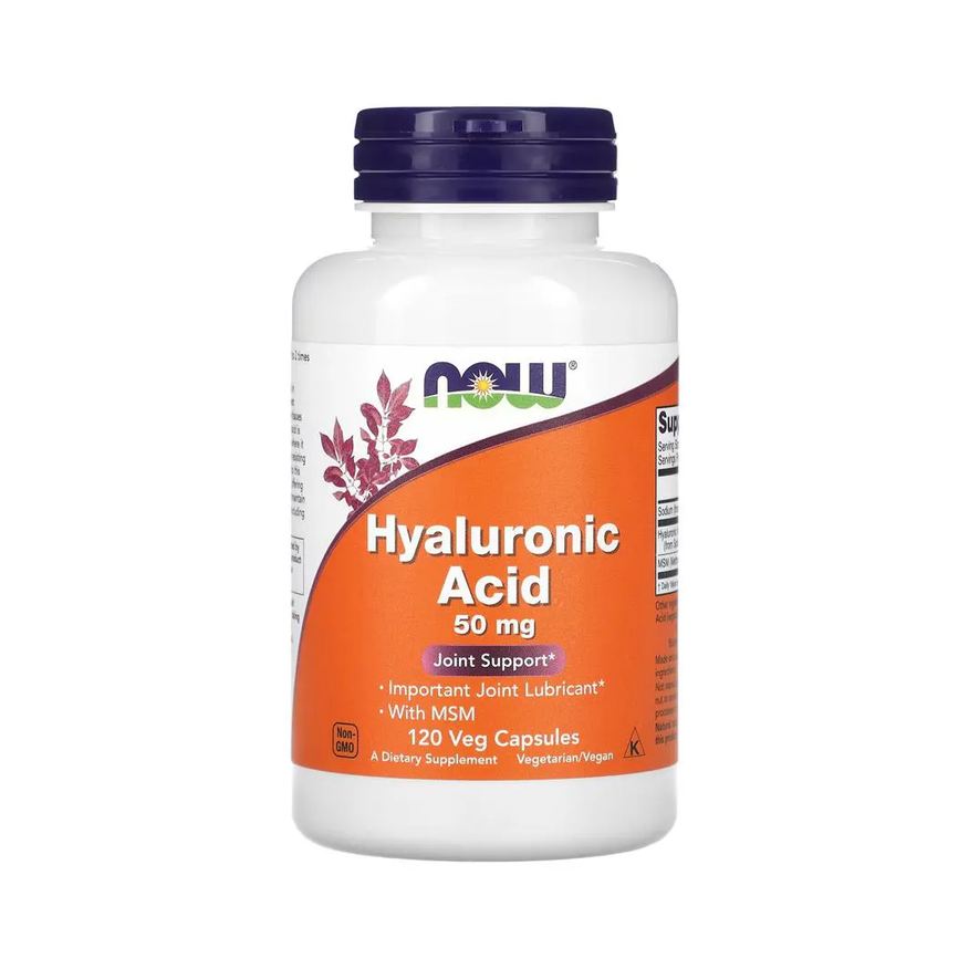 Now Foods Ácido Hialurônico 50mg Msm 120Caps Importado
