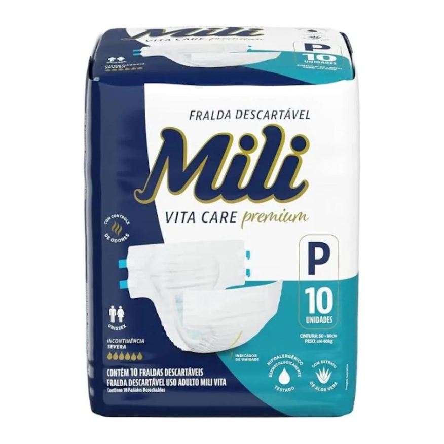 Mili Fralda Geriátrica Adulto 10 unidades Tam P