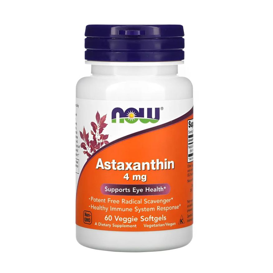 Now Foods Astaxantina Extracto 4mg 60 Softgel Importado