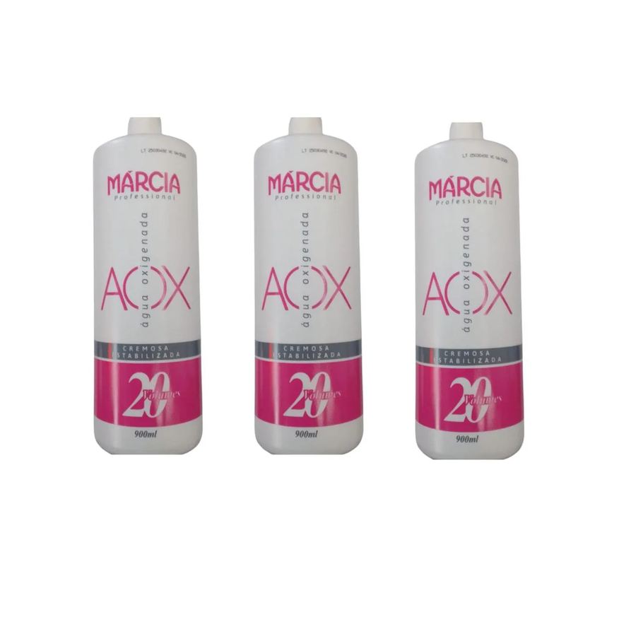 Márcia Água Oxigenada Marcia 900ml 20 Volumes Cremosa - Kit C / 3un