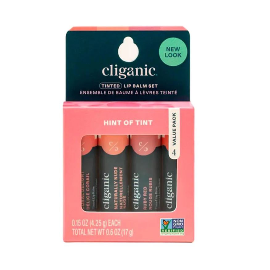 Cliganic Conjunto Protetor Labial Pacote com 4 unidades