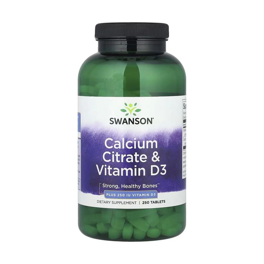 Swanson Citrato de Cálcio com Vitamina D 250 Tablets Importado