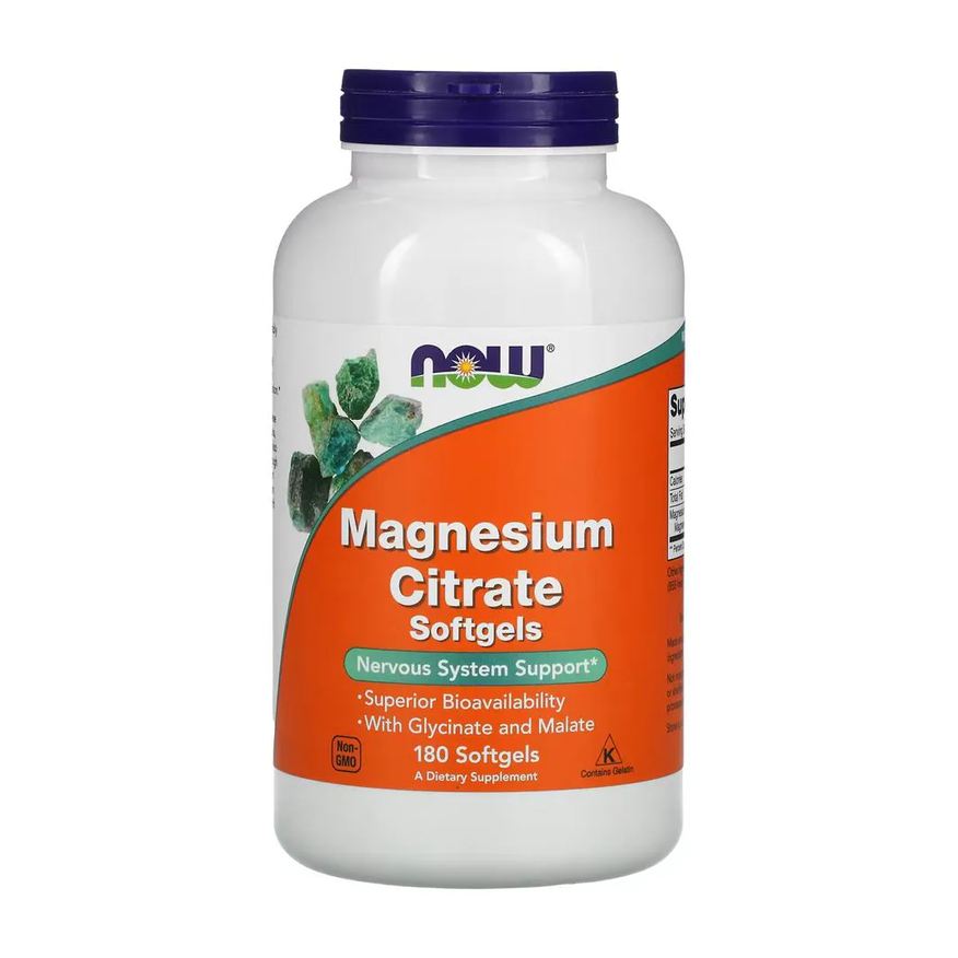 Now Foods Citrato de Magnésio 180 Softgels Importado
