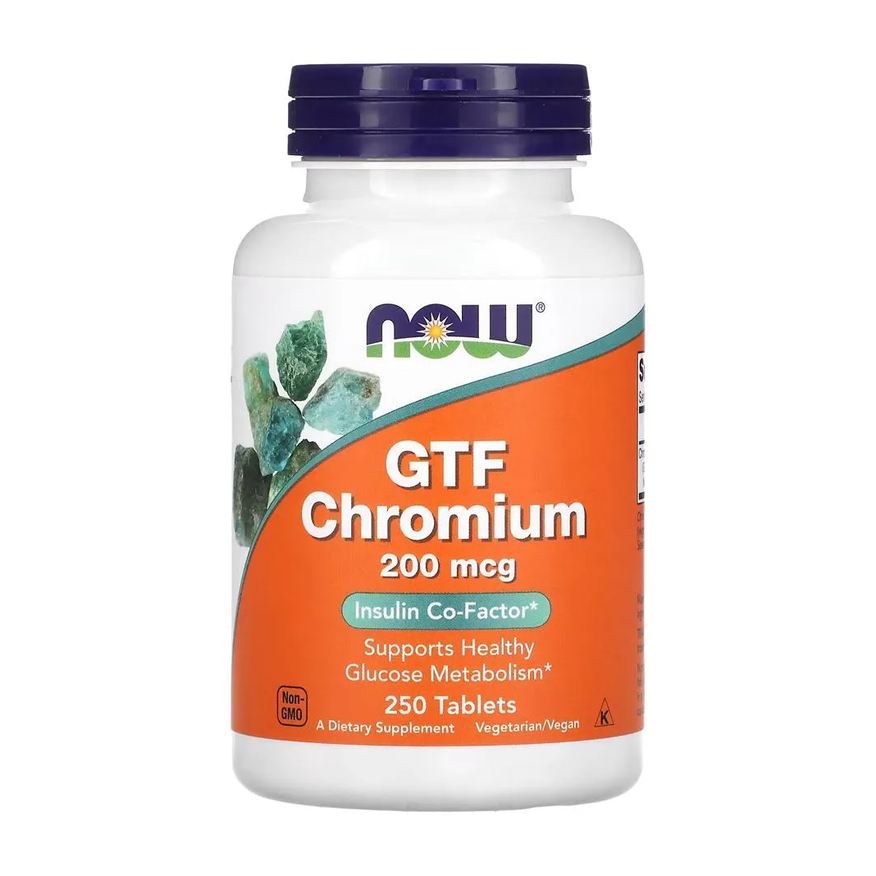 Now Foods Cromo Gtf 200mcg Forma Ativa 250Tabs Importado