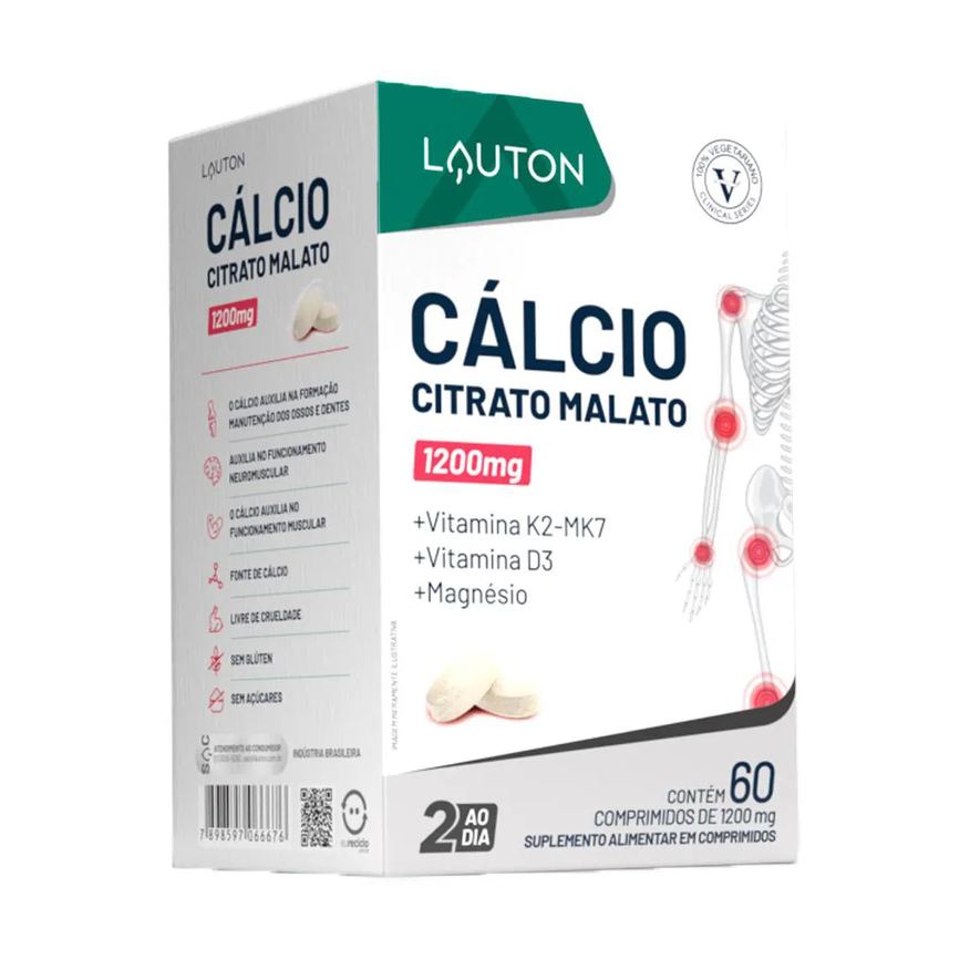 Lauton Cálcio Citrato Malato, K2, D3 60Comp