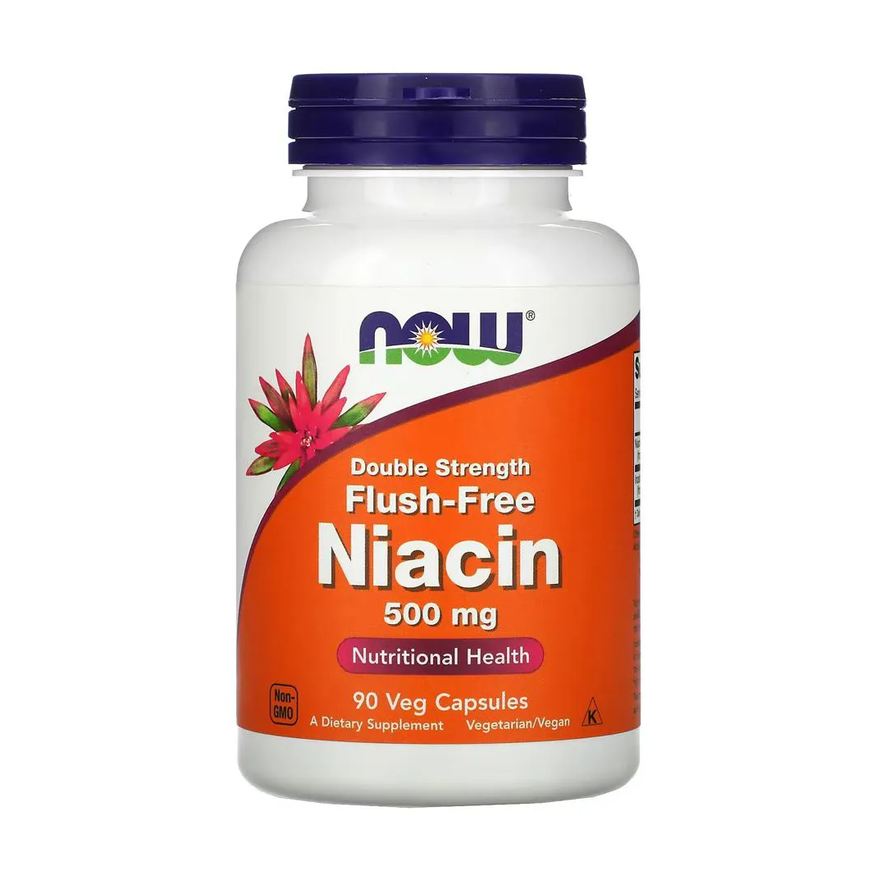 Now Foods Niacina 500 mg Força Dupla 90 Veg Cápsulas Importado