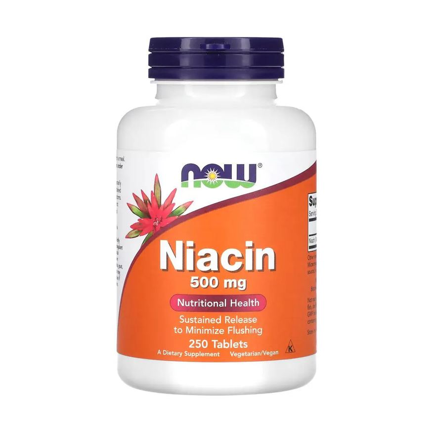 Now Foods Niacina 500mg (Vitamina B-3) 250 Tablets Importado