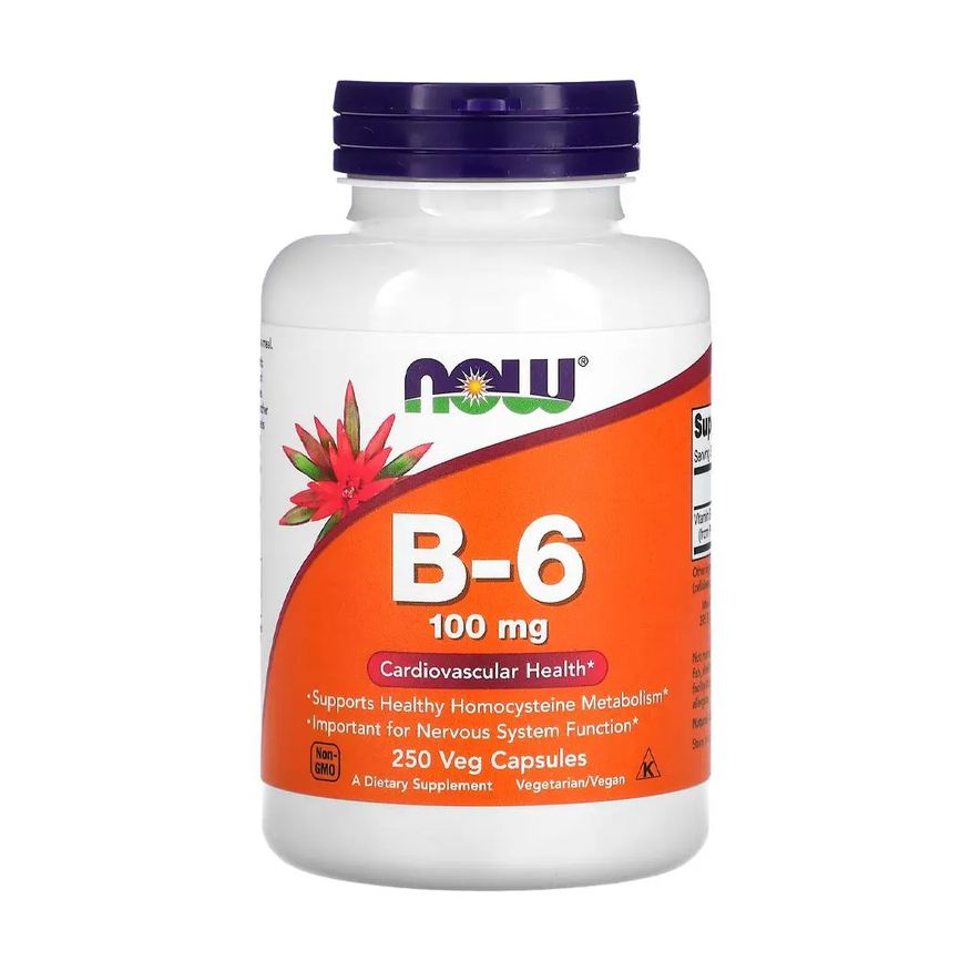 Now Foods Vitamina B-6 100mg 250 Cápsulas Importado