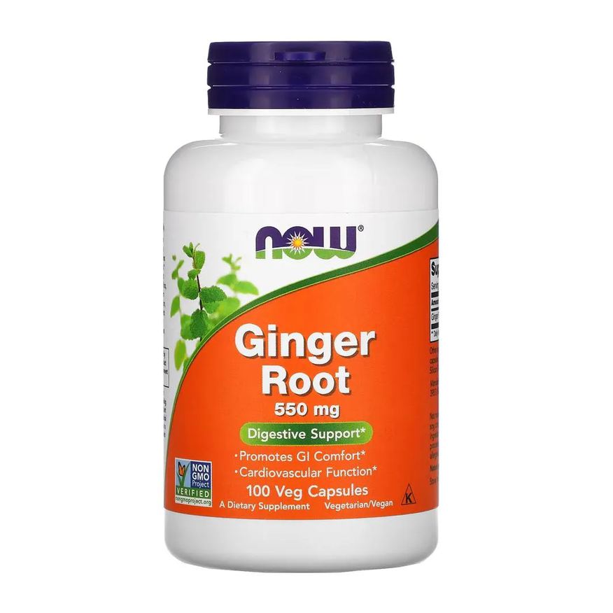 Now Foods Raiz de Gengibre 550mg 100 Cápsulas Importado