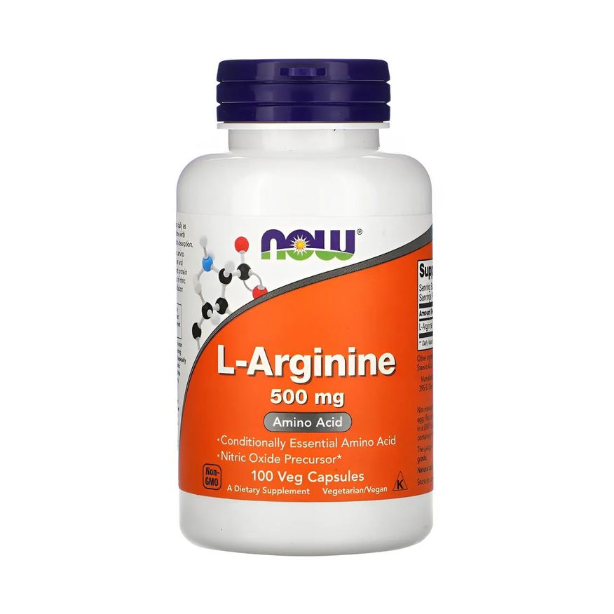 Now Foods L-Arginina 500mg 100 Veg Cápsulas Importado