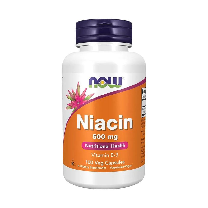 Now Foods Niacina Vitamina B-3 500mg 100 Veg Cápsulas Importado
