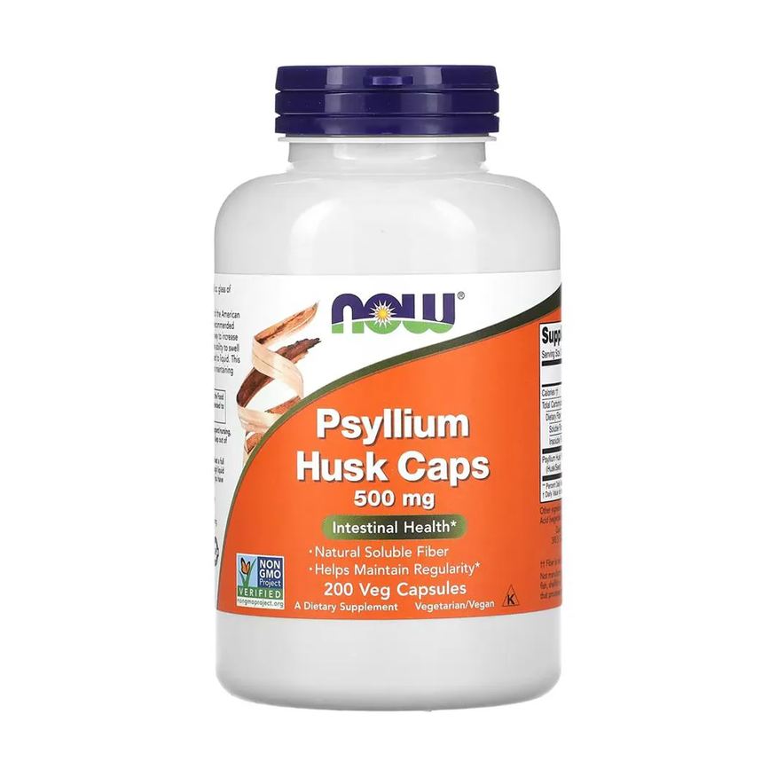Now Foods Fibra de Psyllium 500mg 200 Veg Cápsulas Importado