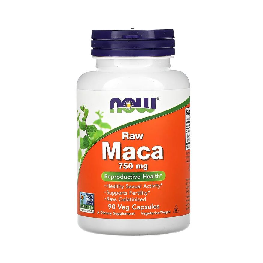 Now Foods Raw Maca Peruana 750mg 90 Veg Cápsulas Importado