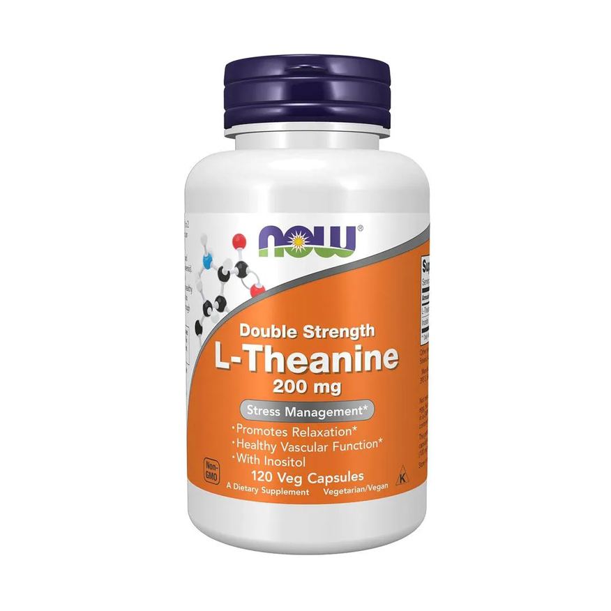 Now Foods L-teanina 200mg L-Theanine 120 Veg Cápsulas Importado