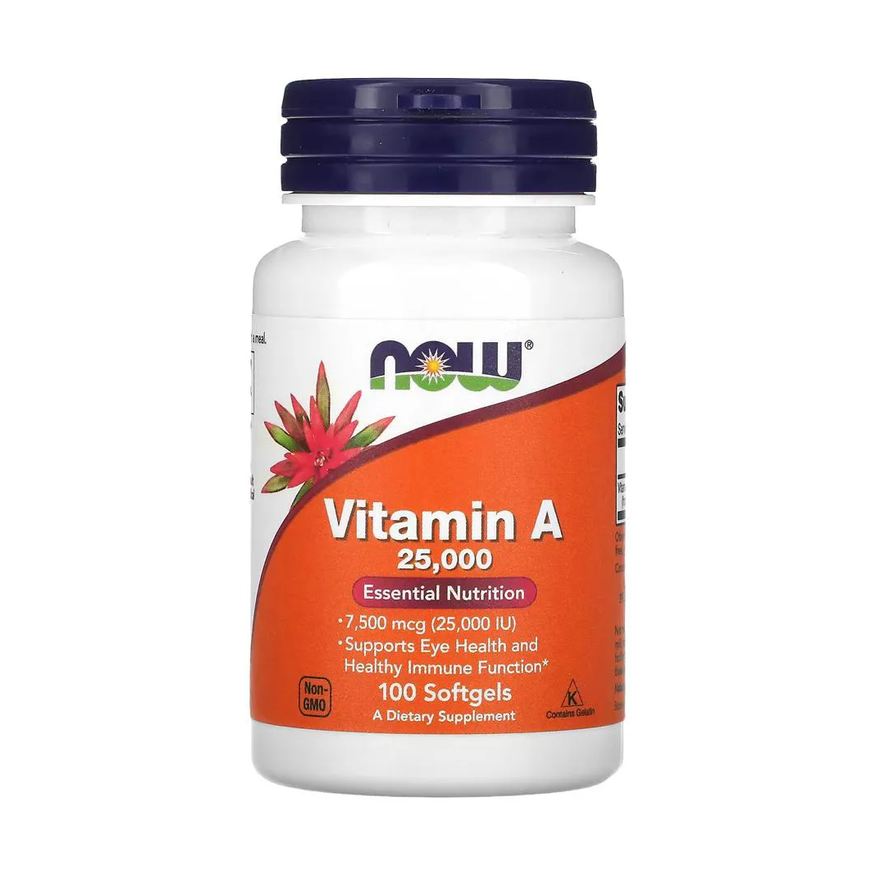 Now Foods Vitamina A 7.500mcg 100 Softgels Importado