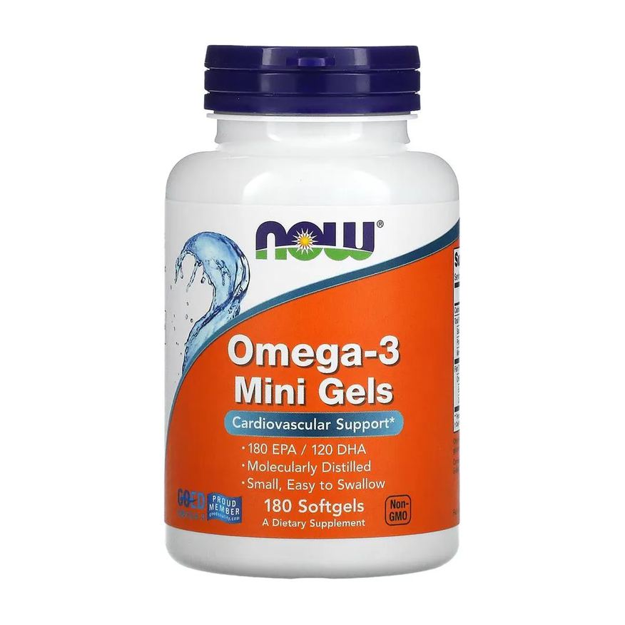 Now Foods Ômega-3 Mini Gels 180Epa/120Dha 180Soft Importado
