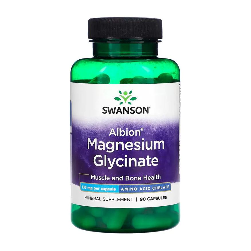 Swanson Glicinato de Magnésio 133mg 90 Cápsulas Importado