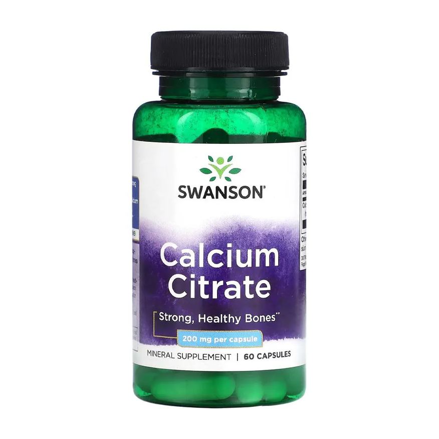Swanson Citrato de Cálcio 200mg 60 Cápsulas Importado