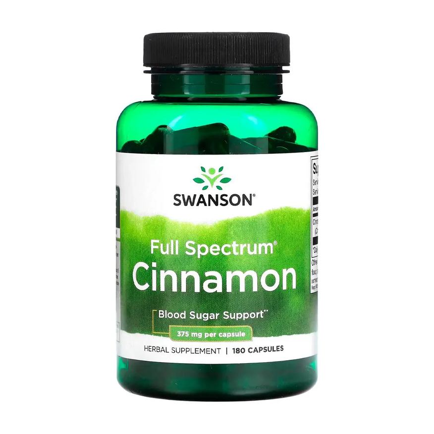 Swanson Canela Cinnamon 375mg 180 Cápsulas Importado