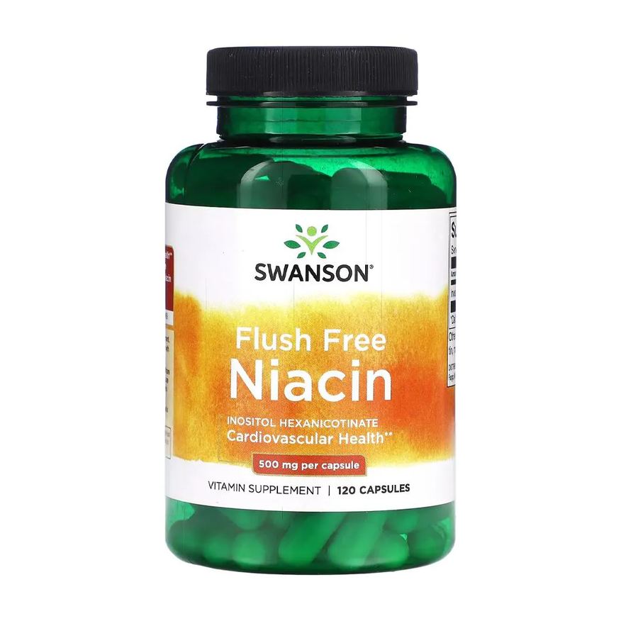 Swanson Niacina Flush Free 500mg 120 Cápsulas Importado