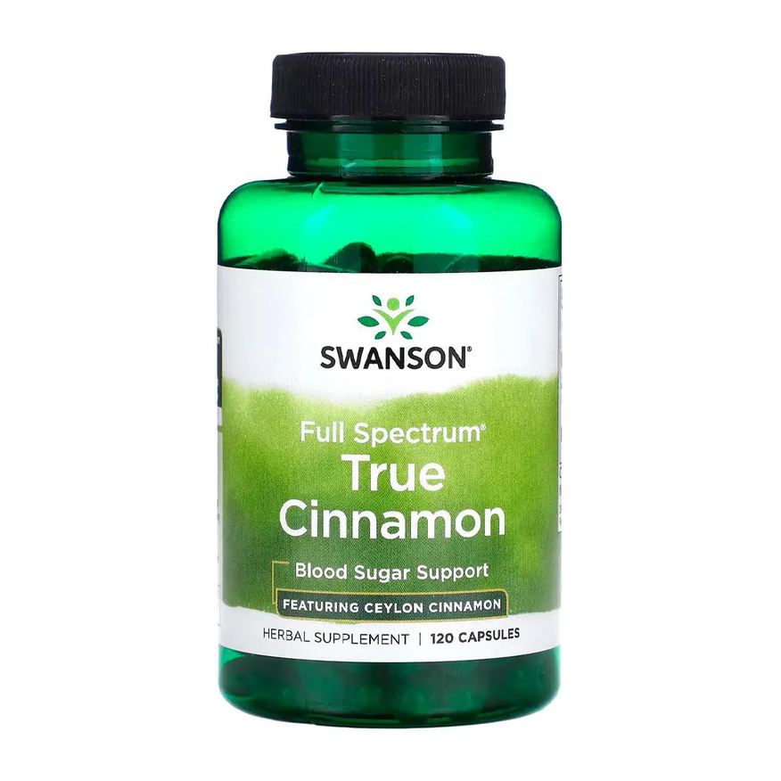 Swanson True Cinnamon Canela Ceilão 120 Cápsulas Importado