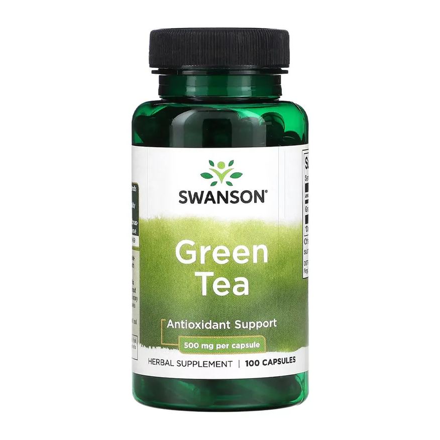 Swanson Chá Verde 500mg 100 Cápsulas Importado